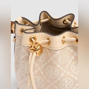 NWT Tory Burch Mini T Monogram bucket bag.